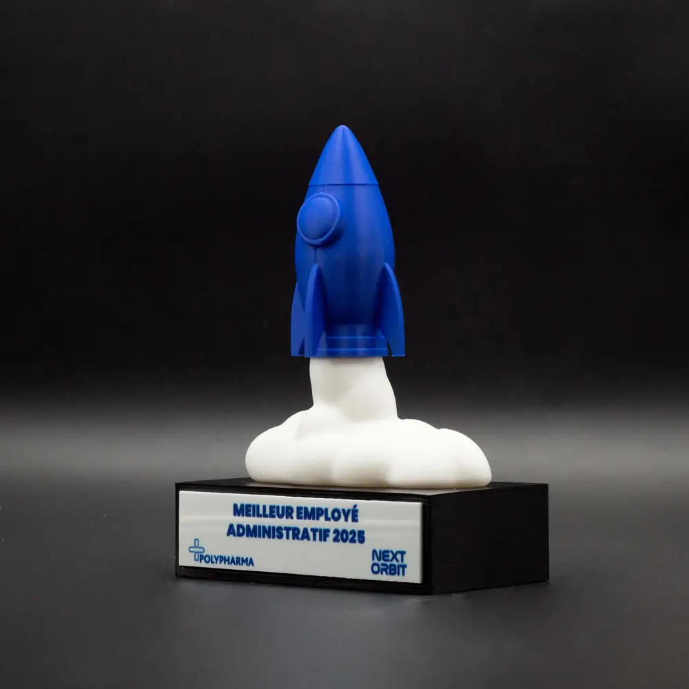 Trophée voiture imprimé en 3D avec finition chromée Tunisie