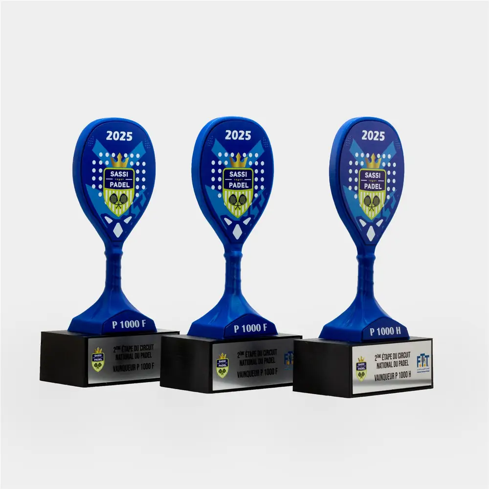Trophée padel personnalisé pour tournoi en Tunisie